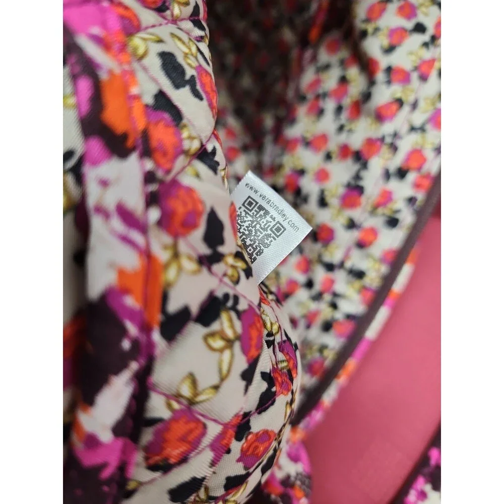 Vera Bradley Houndstooth Tweed Shoulder Tote Zip Closure Multicolor Grannycore